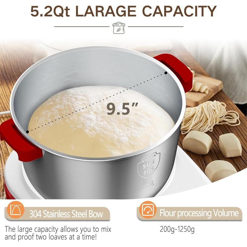 Last Day 50% OFF🔥 7Qt Mixer with smart ferment, 304 steel bowl, face-up touch panel, and easy-clean design—ideal for bread & pizza