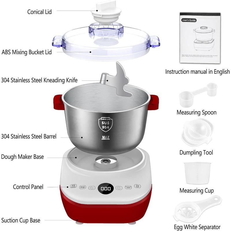 Last Day 50% OFF🔥 7Qt Mixer with smart ferment, 304 steel bowl, face-up touch panel, and easy-clean design—ideal for bread & pizza
