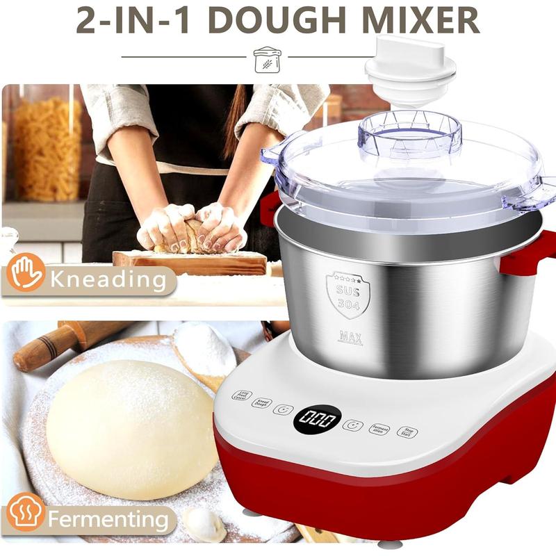 Last Day 50% OFF🔥 7Qt Mixer with smart ferment, 304 steel bowl, face-up touch panel, and easy-clean design—ideal for bread & pizza