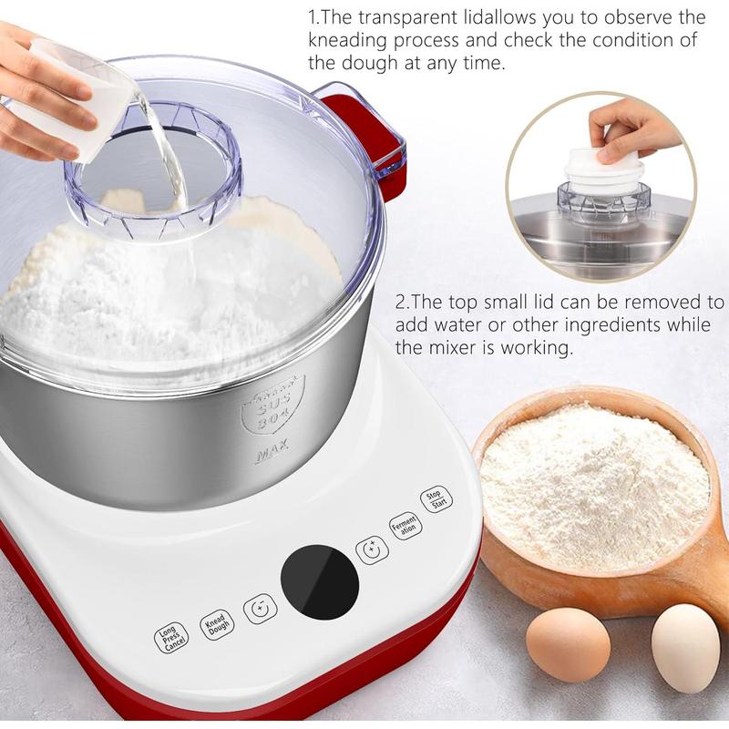 Last Day 50% OFF🔥 7Qt Mixer with smart ferment, 304 steel bowl, face-up touch panel, and easy-clean design—ideal for bread & pizza