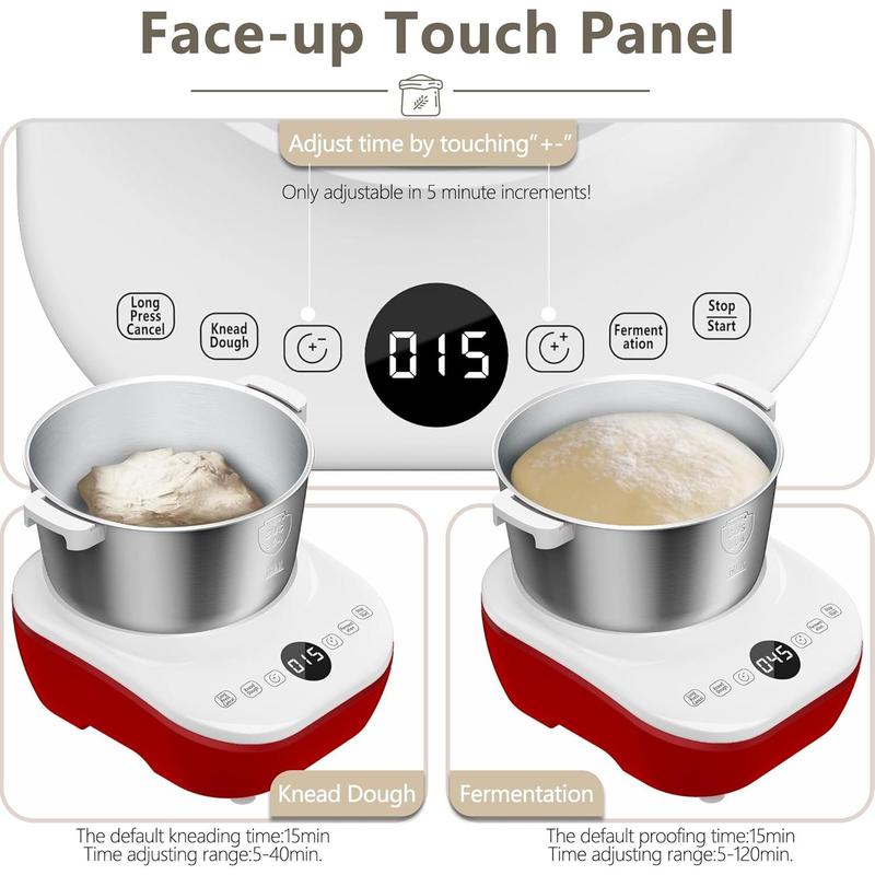Last Day 50% OFF🔥 7Qt Mixer with smart ferment, 304 steel bowl, face-up touch panel, and easy-clean design—ideal for bread & pizza