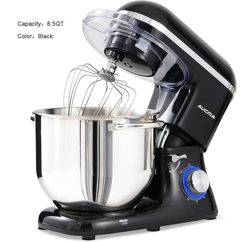 8.5QT Stand Mixer, 6-Speed Tilt-Head with Stainless Steel Bowl