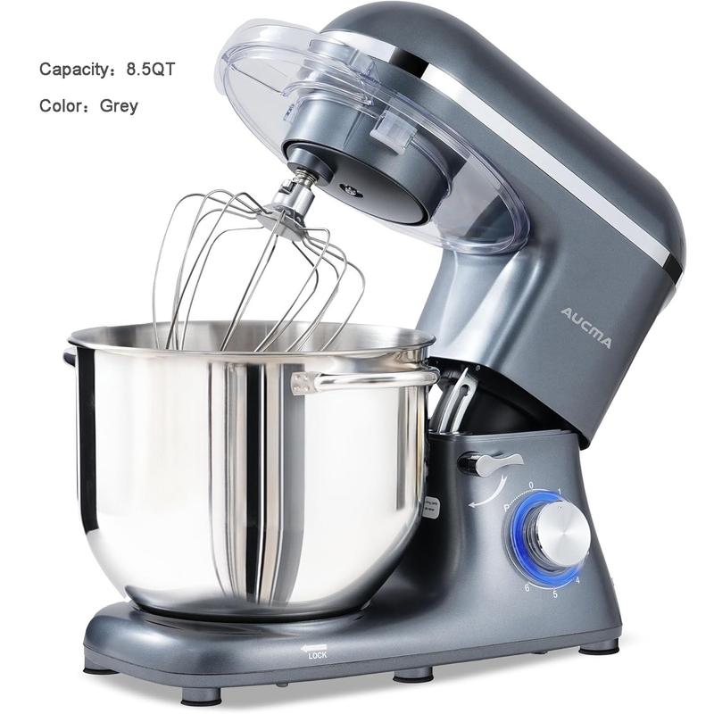8.5QT Stand Mixer, 6-Speed Tilt-Head with Stainless Steel Bowl