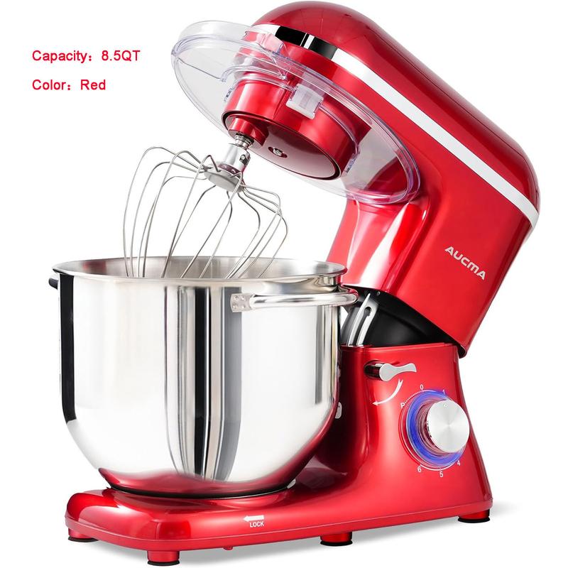 8.5QT Stand Mixer, 6-Speed Tilt-Head with Stainless Steel Bowl